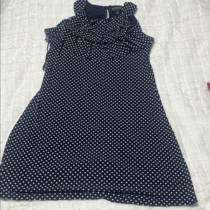 En Focus Navy Polka Dot Dress